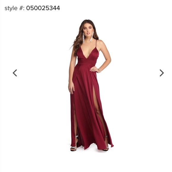 windsor burgundy prom dress